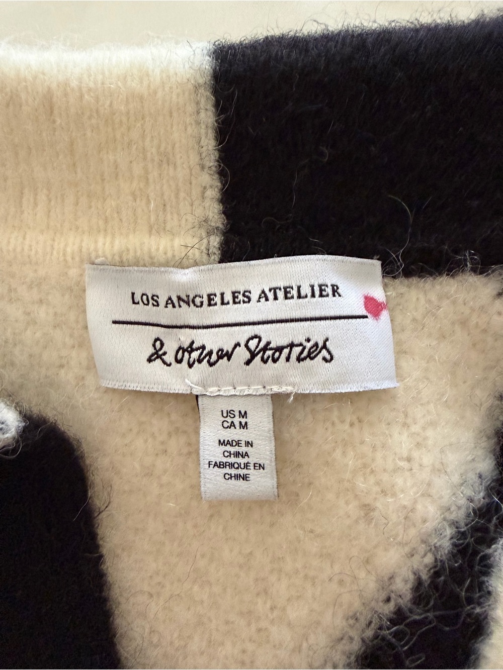 & Other Stories Checkered Jacquard Wool/Alpaca Blend Knit Sweater Size Medium - Picture 7 of 14